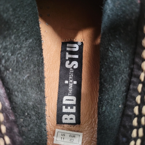 BED STU The Next Step Black Pebbled Leather Chukka Moccasin Shoes Men Size 11 - Picture 6 of 6